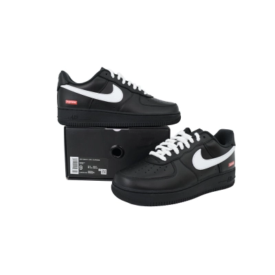  CU9225-001 Nike Supreme x Air Force 1 Low Black Warrior Black And White 02