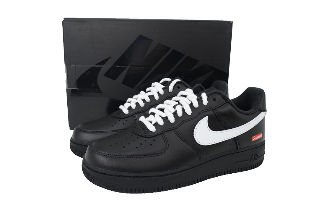 Nike Supreme x Air Force 1 Low Black Warrior Black And White