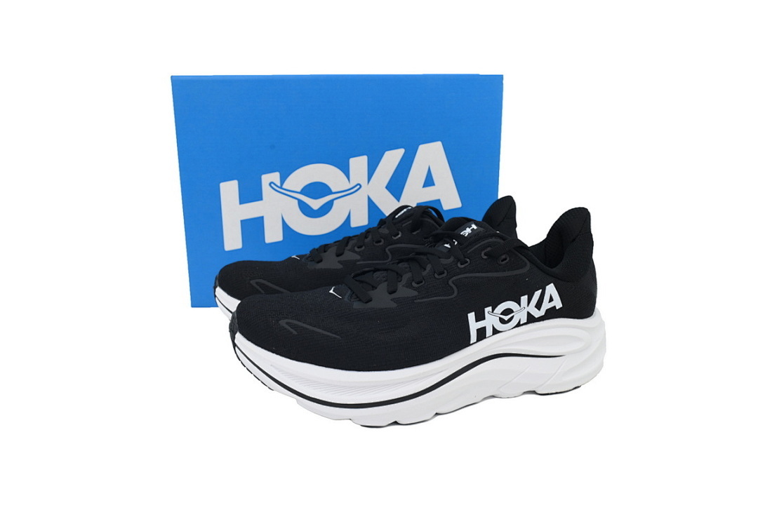 1162050-BWHT Wmns Clifton 10 Wide 'Black White'