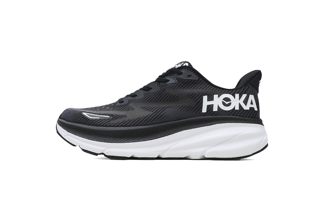 1132210-BWHT HOKA Clifton 9 2E Wide 'Black White'