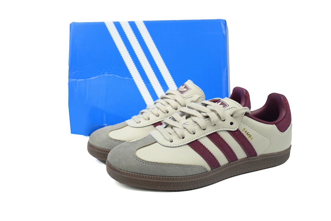 ID1482 Samba OG 'Putty Grey Maroon'