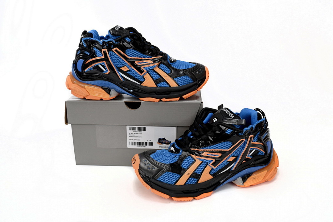 677402 W3RB2 1120 Balenciaga Runner Blue Yellow Black