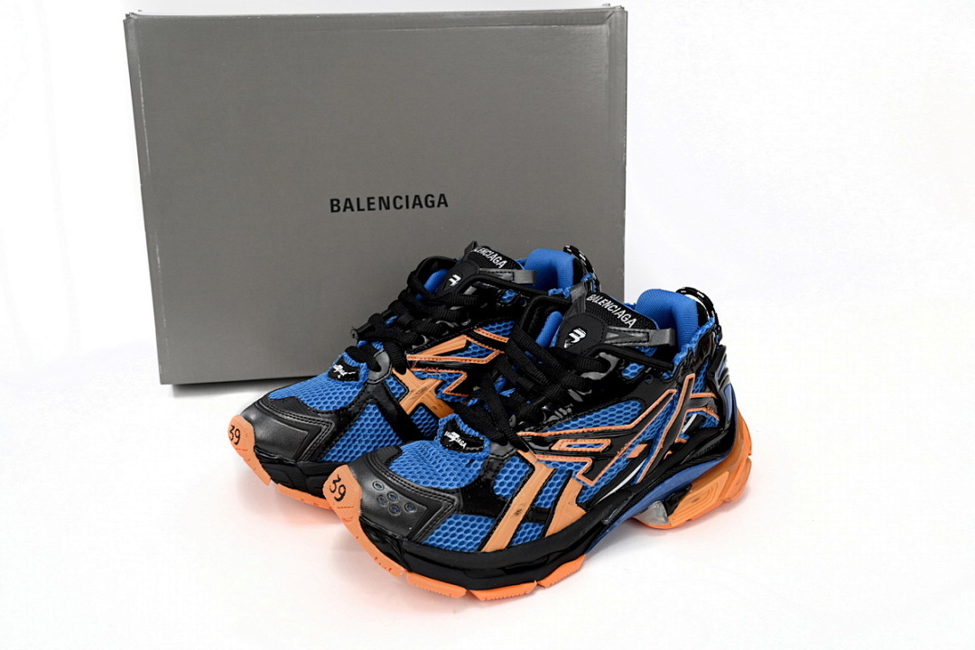 677402 W3RB2 1120 Balenciaga Runner Blue Yellow Black
