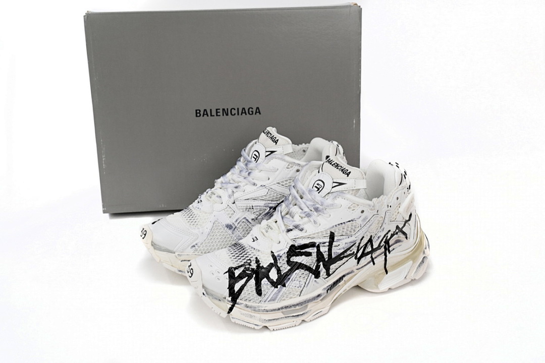 Balenciaga Runner White And Black Characters