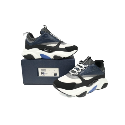Dior White, Blue, & Black 'B22' Sneakers White Blue 02