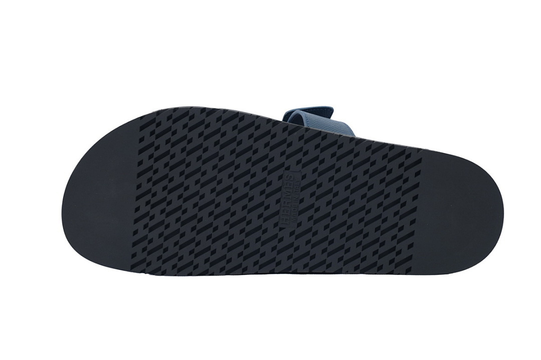 Hermès Flat Sandals Black Blue