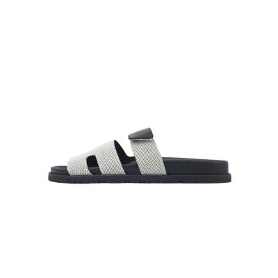 Hermès Flat Sandals Dark Gray 01