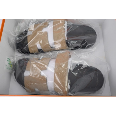 Hermès Flat Sandals Khaki suede 02