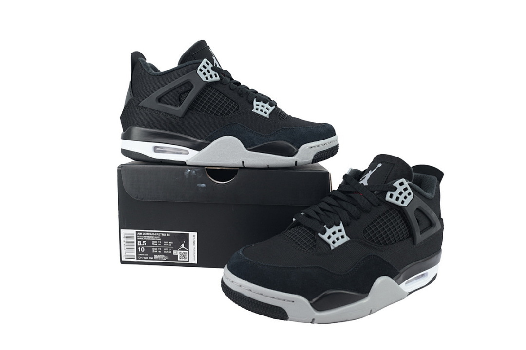 Air Jordan 4 Retro Black Canvas
