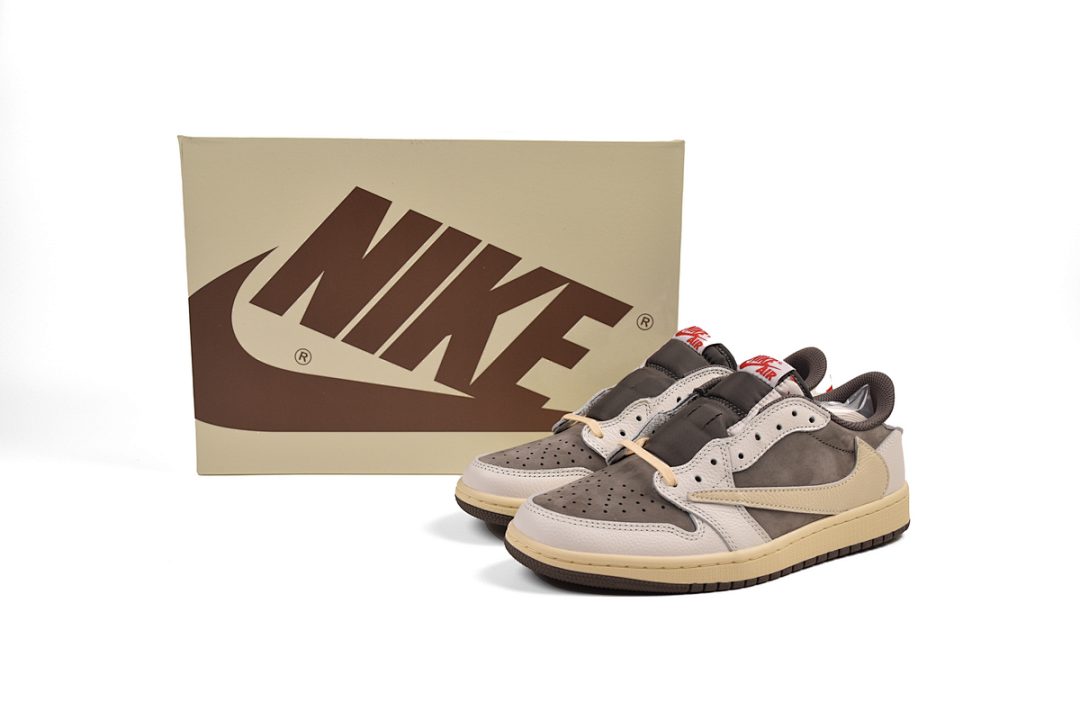 Travis Scott x Air Jordan 1 Low White Brown Barb