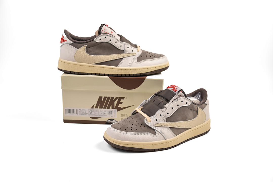 Travis Scott x Air Jordan 1 Low White Brown Barb