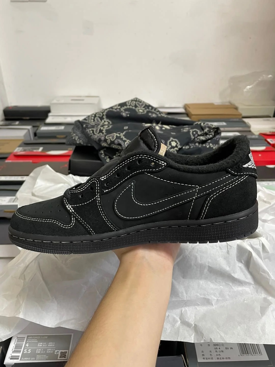 🔥 Travis Scott x Air Jordan 1 Low Black Phantom review Chad 01
