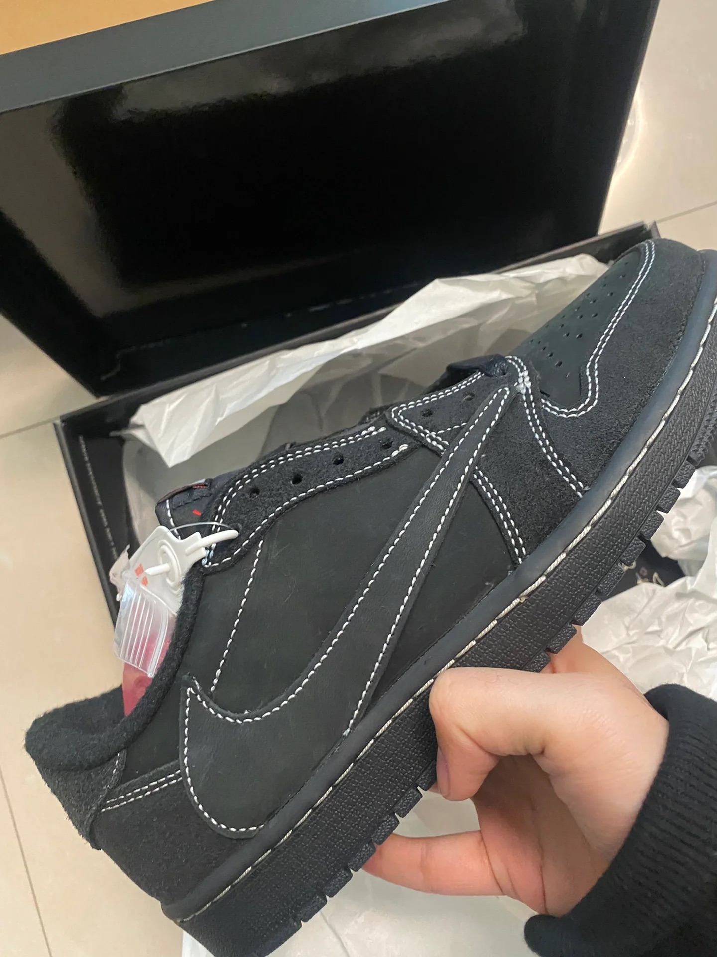 🔥 Travis Scott x Air Jordan 1 Low Black Phantom review Sabrina 04