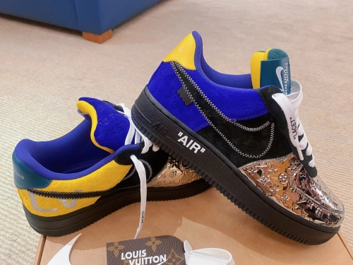 Louis Vuitton x Nike Air Force 1 Silver Yellow review 