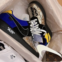 Louis Vuitton x Nike Air Force 1 Silver Yellow review Joseph