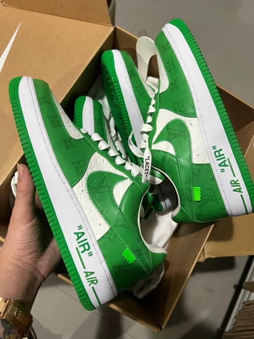 Louis Vuitton x Nike Air Force 1 White Green review 