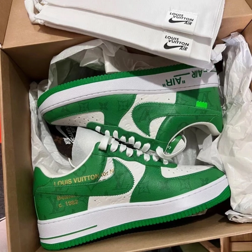 Louis Vuitton x Nike Air Force 1 White Green review 