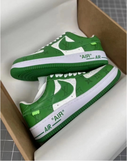 Louis Vuitton x Nike Air Force 1 White Green review cheryl