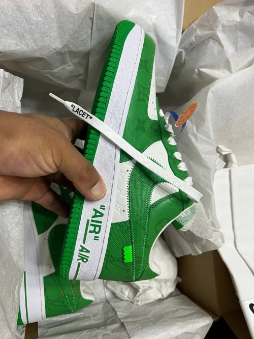 Louis Vuitton x Nike Air Force 1 White Green review 
