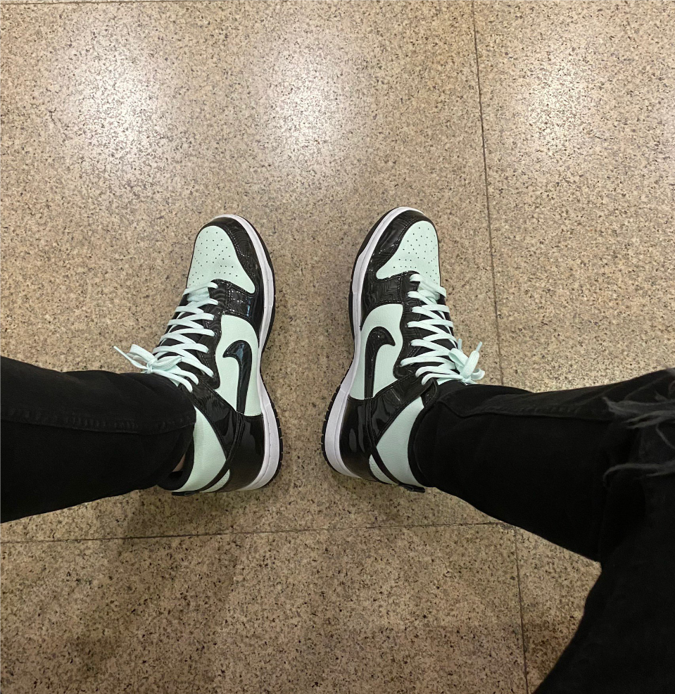 LF Nike Dunk High PRM SB Mint Gold Star review Sabrina 02