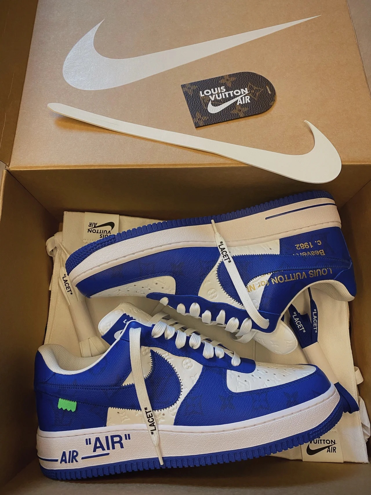 Louis Vuitton x Nike Air Force 1 White Blue review Jimmie