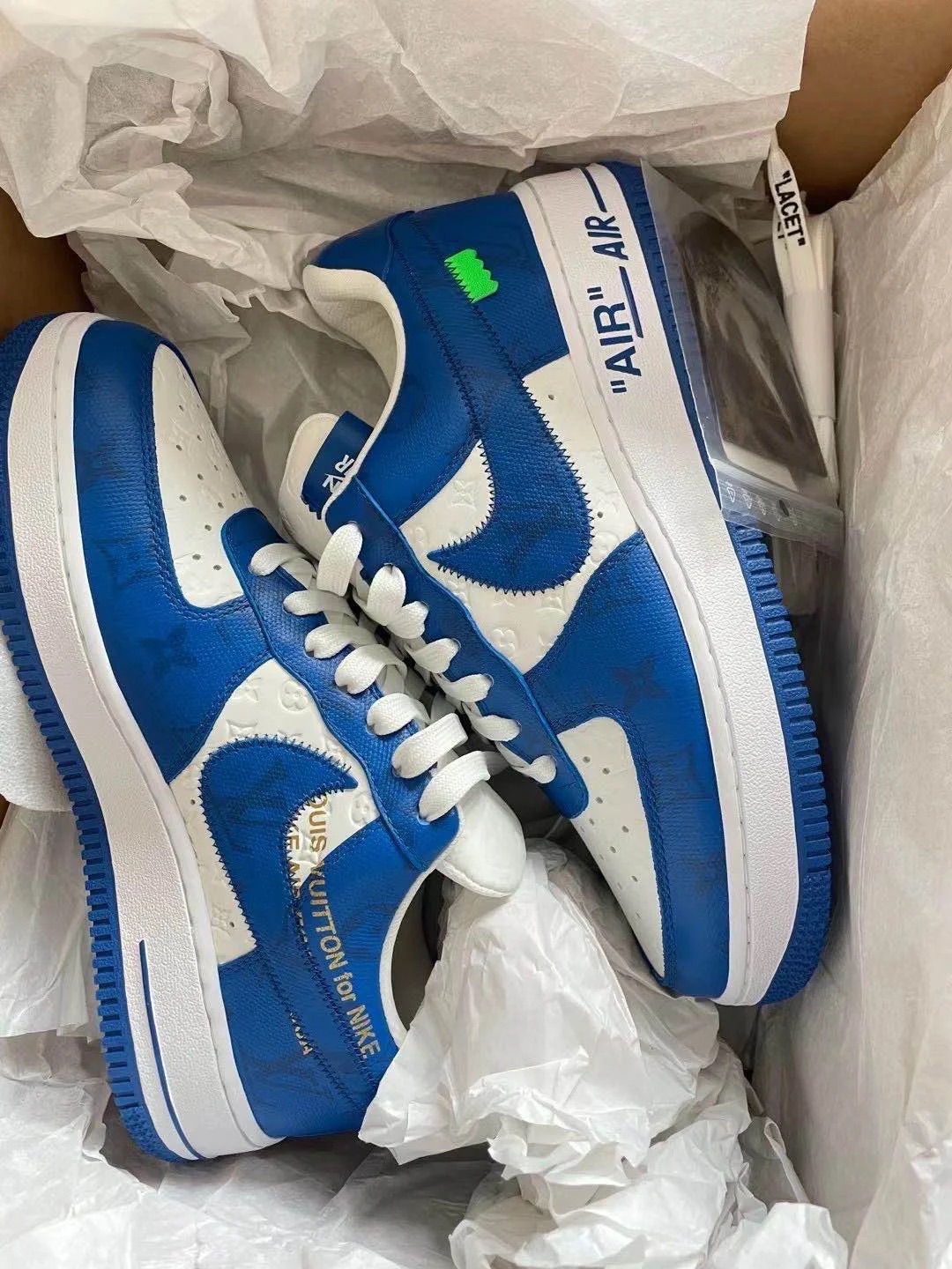 Louis Vuitton x Nike Air Force 1 White Blue review Andy Gómez