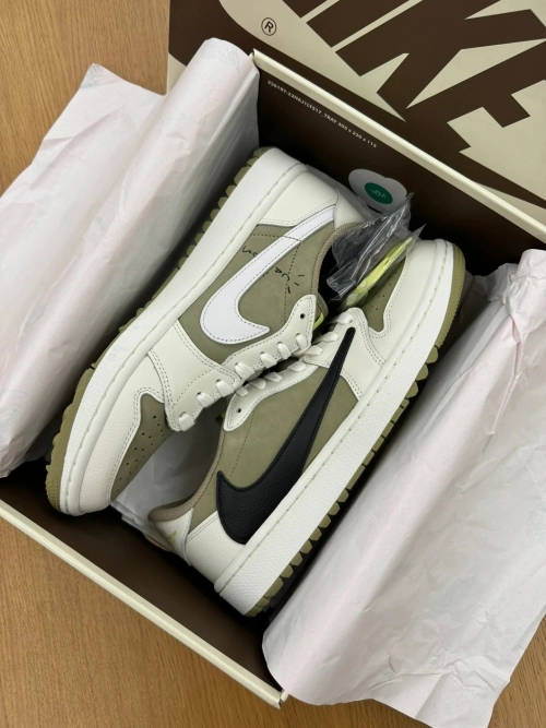 🔥Travis Scott x Air Jordan 1 Low Golf “Olive” review 