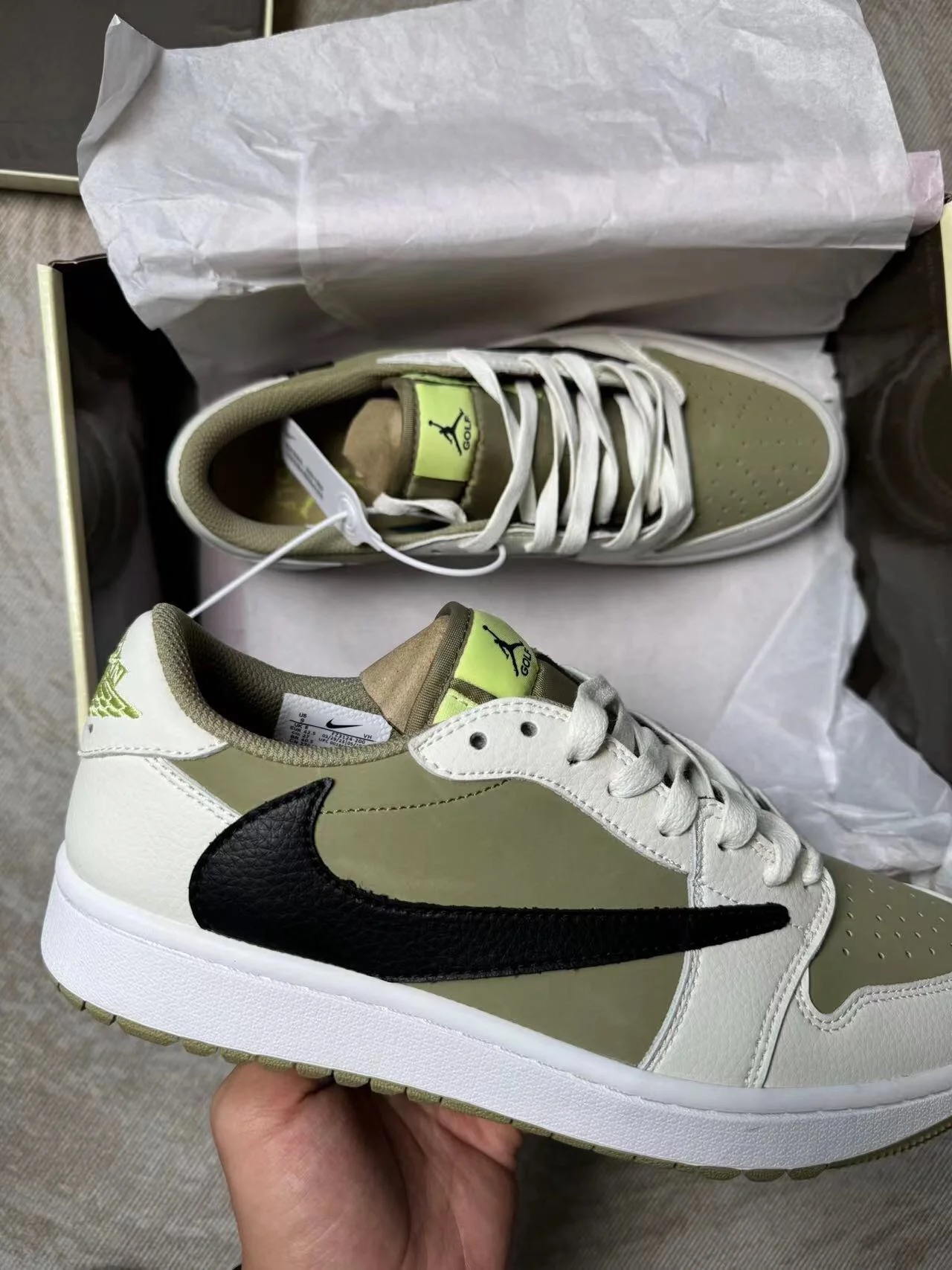 🔥Travis Scott x Air Jordan 1 Low Golf âOliveâ review Kenneth calhoun