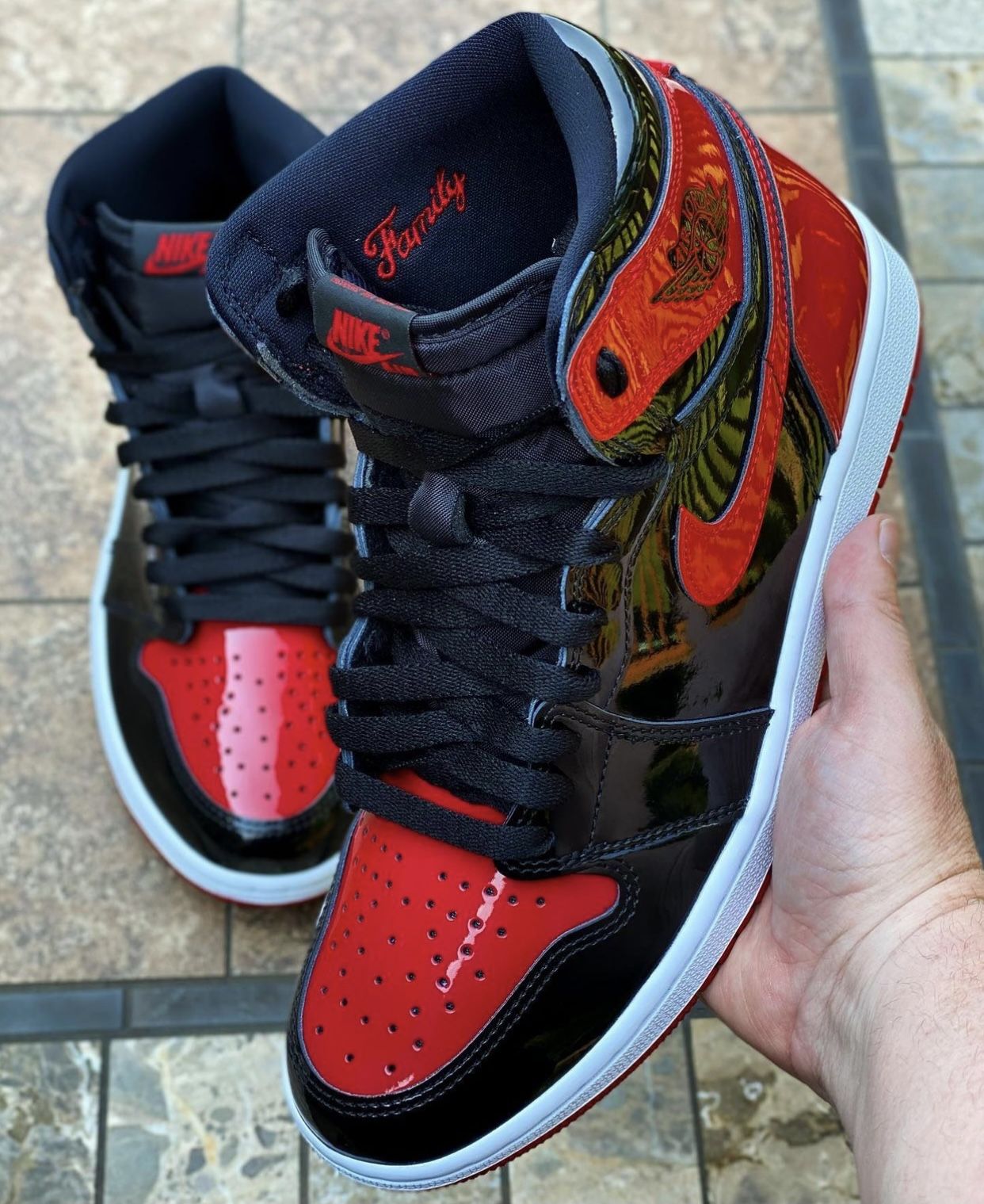 XP Air Jordan 1 High “Banned”  Patent Leather MirrorForBiddenWear review George 02