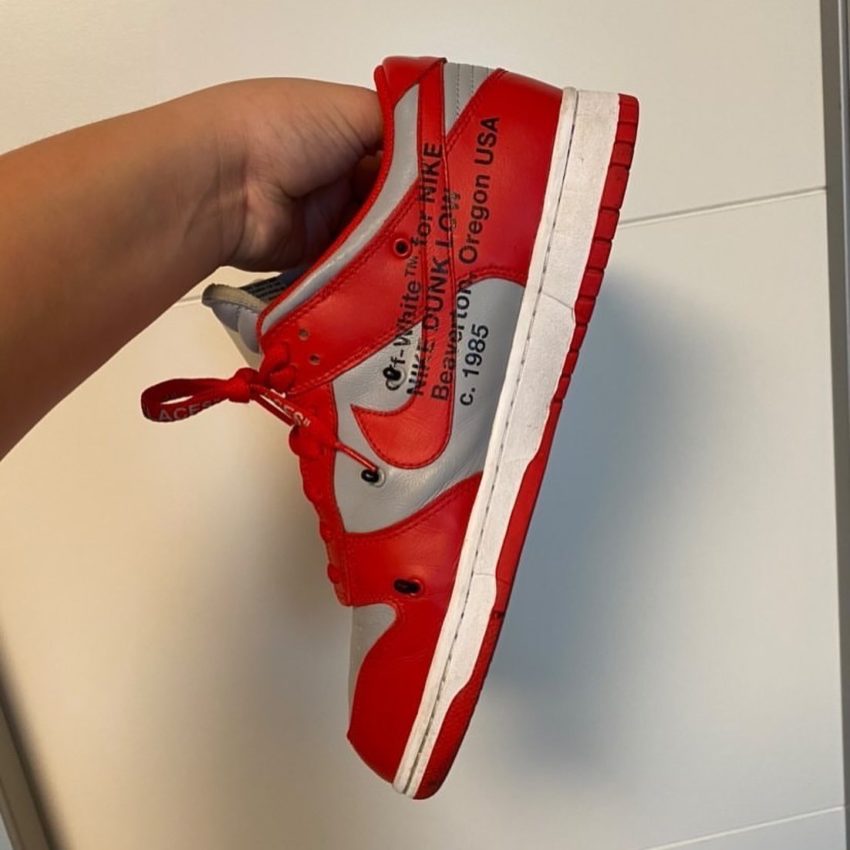 SX OFF White X Nike Dunk Low University Red review CJ 02