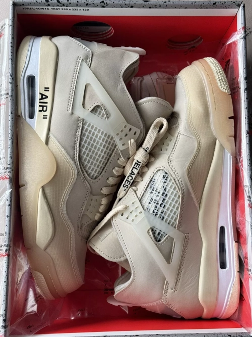 BS Batch  OFF White x Air Jordan 4 Sail review 