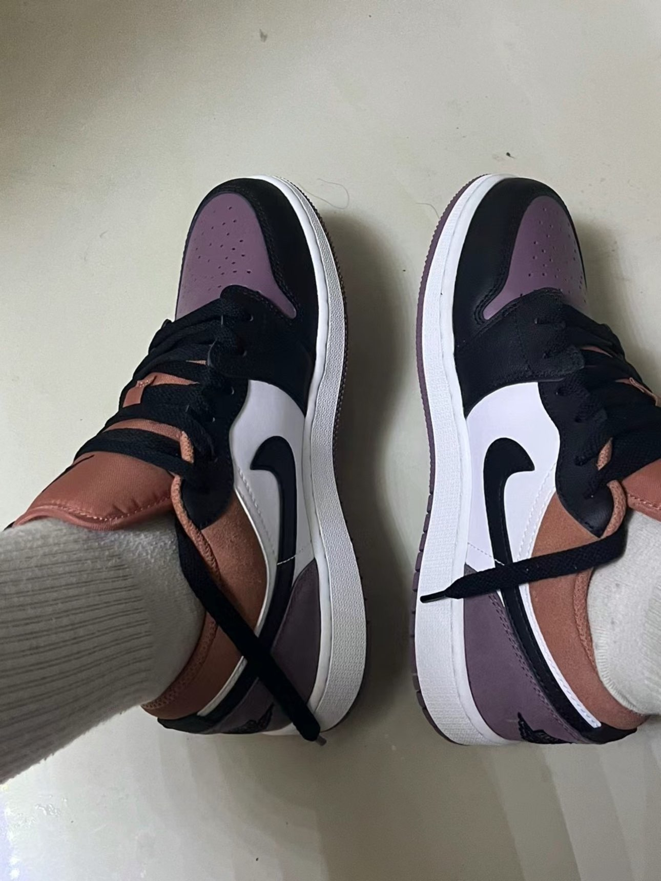 XH Air Jordan 1 Low White Brown Purple review Cindy