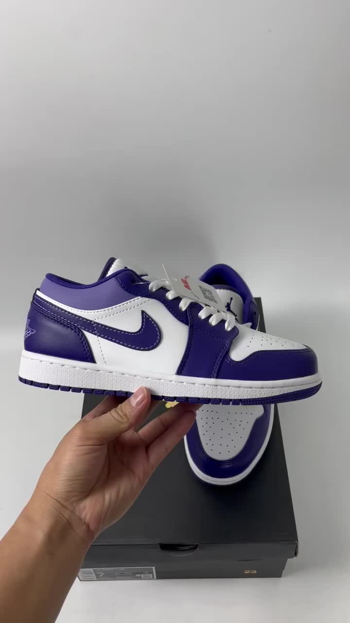 XH Travis Scott x Air Jordan 1 Low Sail White Purple review Brianna