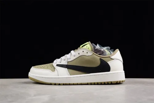 XH Travis Scott x Air Jordan 1 Low Golf “Olive” review 