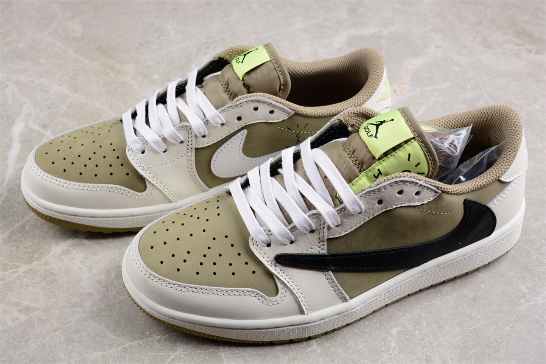 XH Travis Scott x Air Jordan 1 Low Golf “Olive” review Lila 02