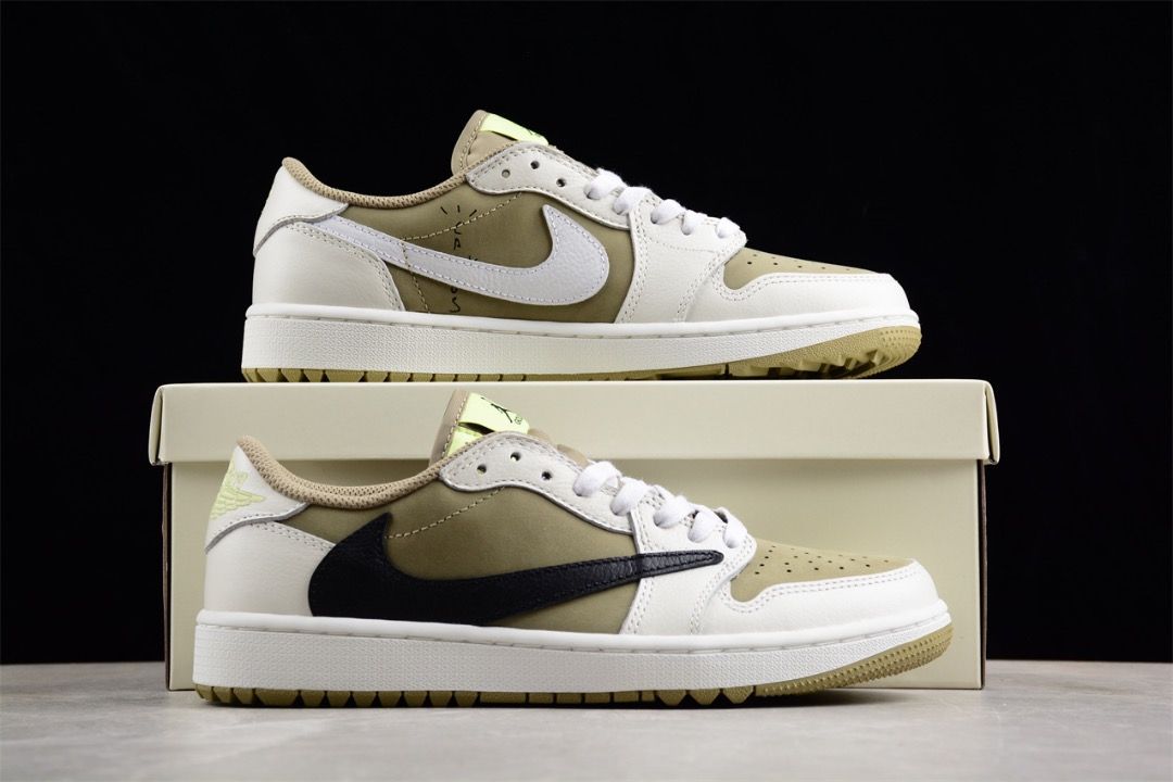 XH Travis Scott x Air Jordan 1 Low Golf “Olive” review Lila 04