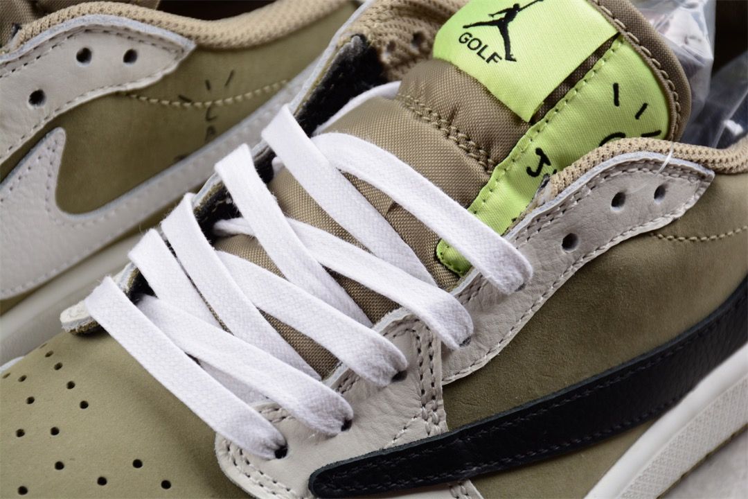 XH Travis Scott x Air Jordan 1 Low Golf “Olive” review Lila 06