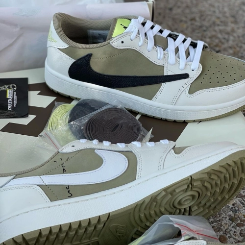 XH Travis Scott x Air Jordan 1 Low Golf “Olive” review 