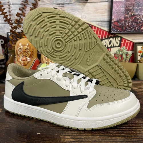 XH Travis Scott x Air Jordan 1 Low Golf “Olive” review 