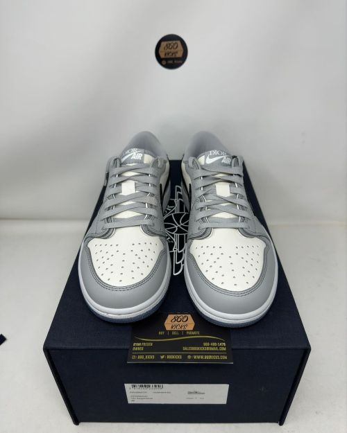 XH Dior x Air Jordan 1 Low Wolf Grey review 