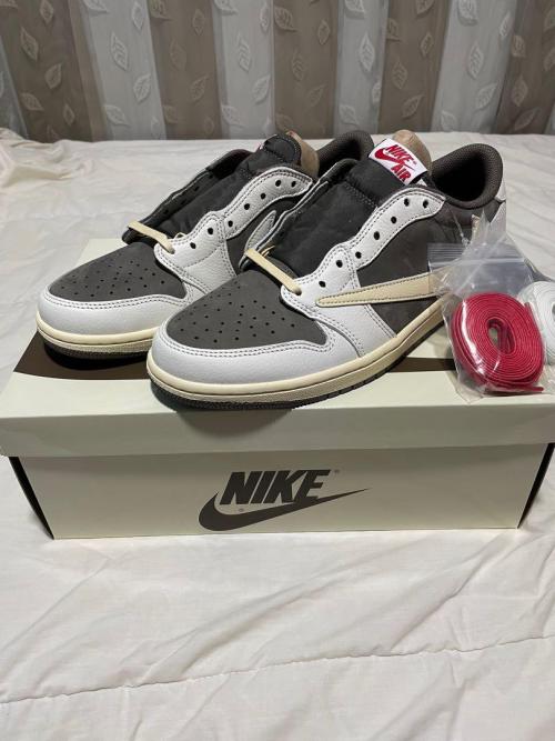 XH Travis Scott x Air Jordan 1 Low White BrownBarb review 