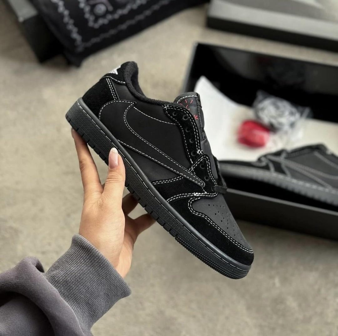 XH Travis Scott x Air Jordan 1 Low OG SP Black Phantom review Jordan 03