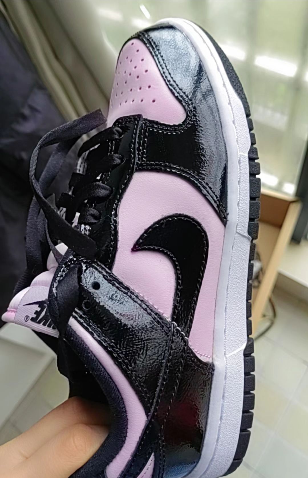 SX Nike Dunk Low Pink Black Patent review sey