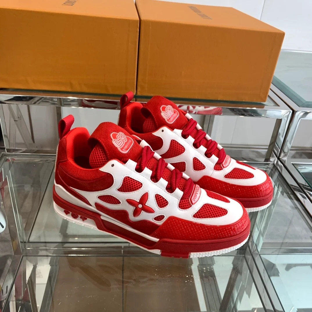 Louis Vuitton Leather lace up Fashionable Board Shoes Red review Micheliaqw 01