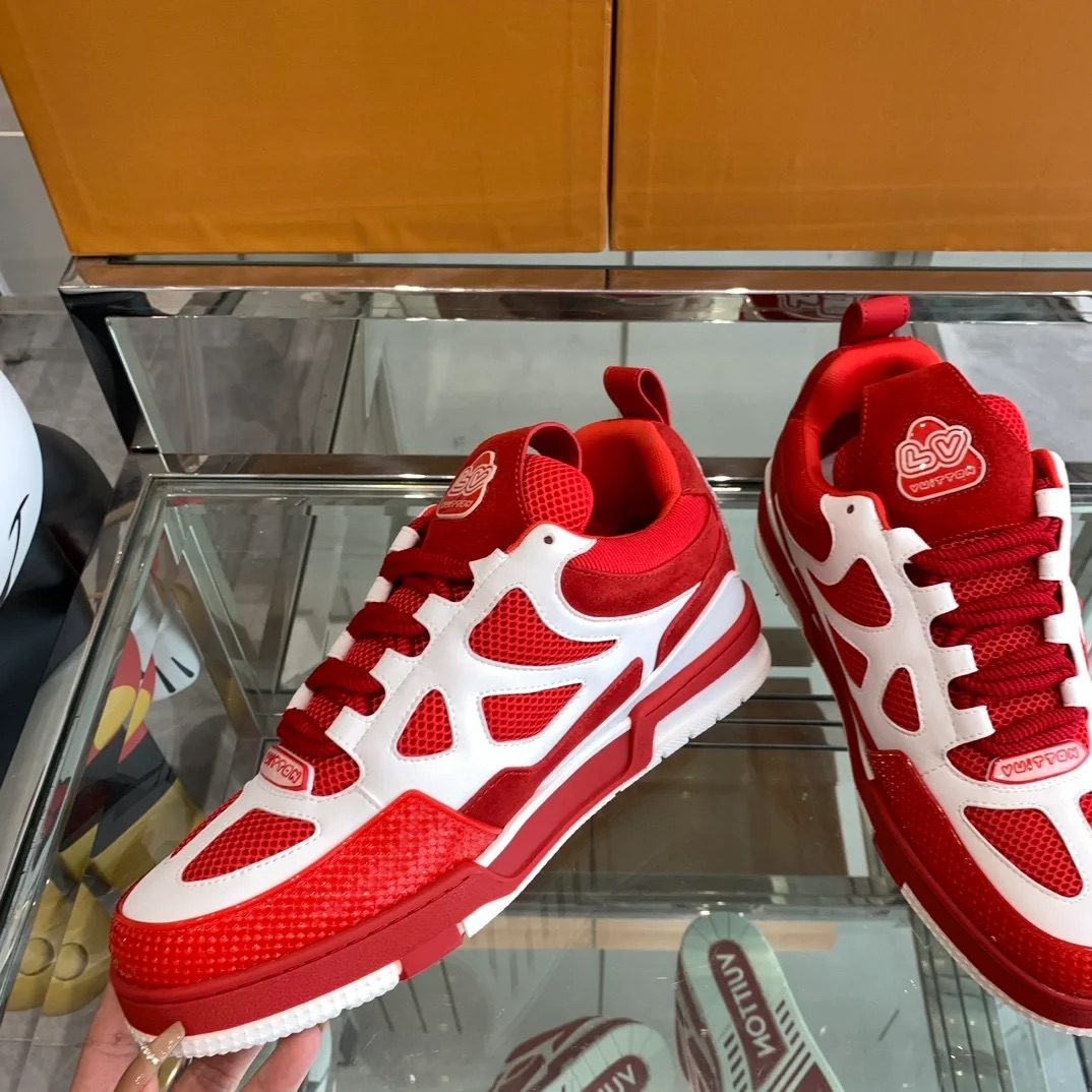 Louis Vuitton Leather lace up Fashionable Board Shoes Red review Micheliaqw 02