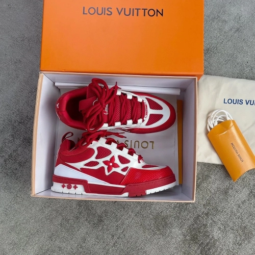 Louis Vuitton Leather lace up Fashionable Board Shoes Red review 