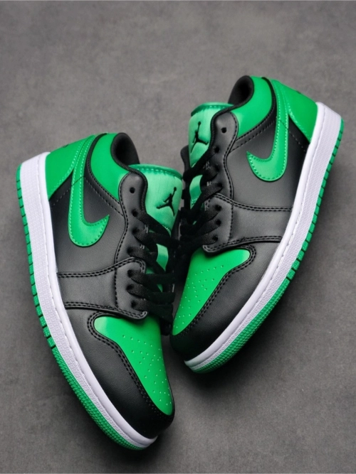 XH Air Jordan 1 Low “Lucky Green”Black Green Toes review 