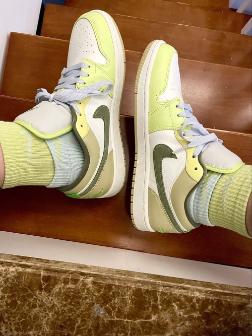 XH Air Jordan aj1 Low Green White review 