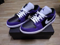 XH Air Jordan 1 Low Black Purple Splice review Paisley