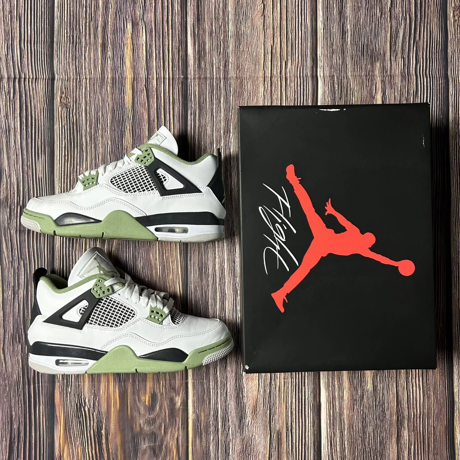 PB Batch  Air Jordan 4 WMNS “Oil Green”Seafoam (W) review 0